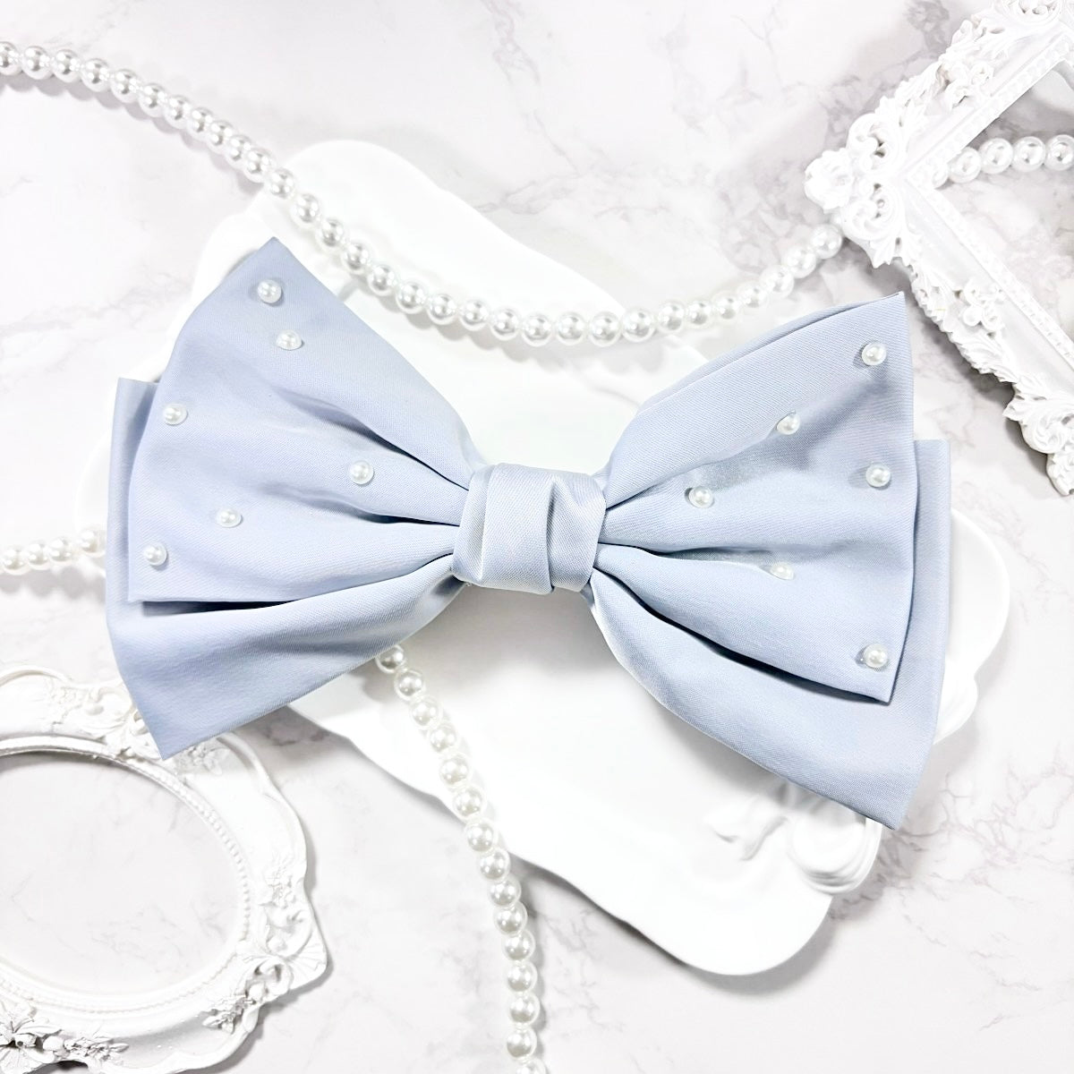 サテンパールリボンバレッタ- LAFARY ONLINE