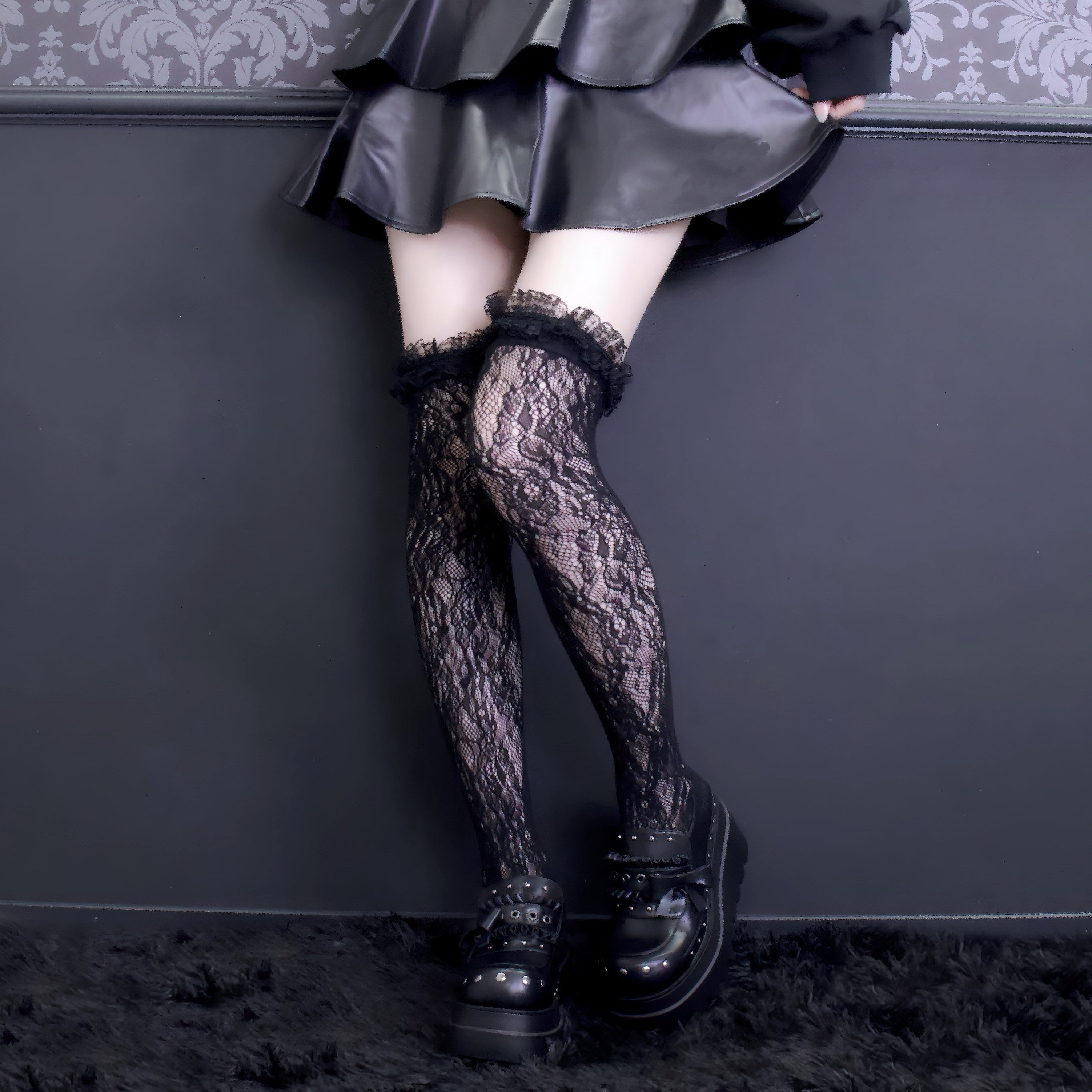 mine》レースソックス[オーバーニー]- LAFARY ONLINE