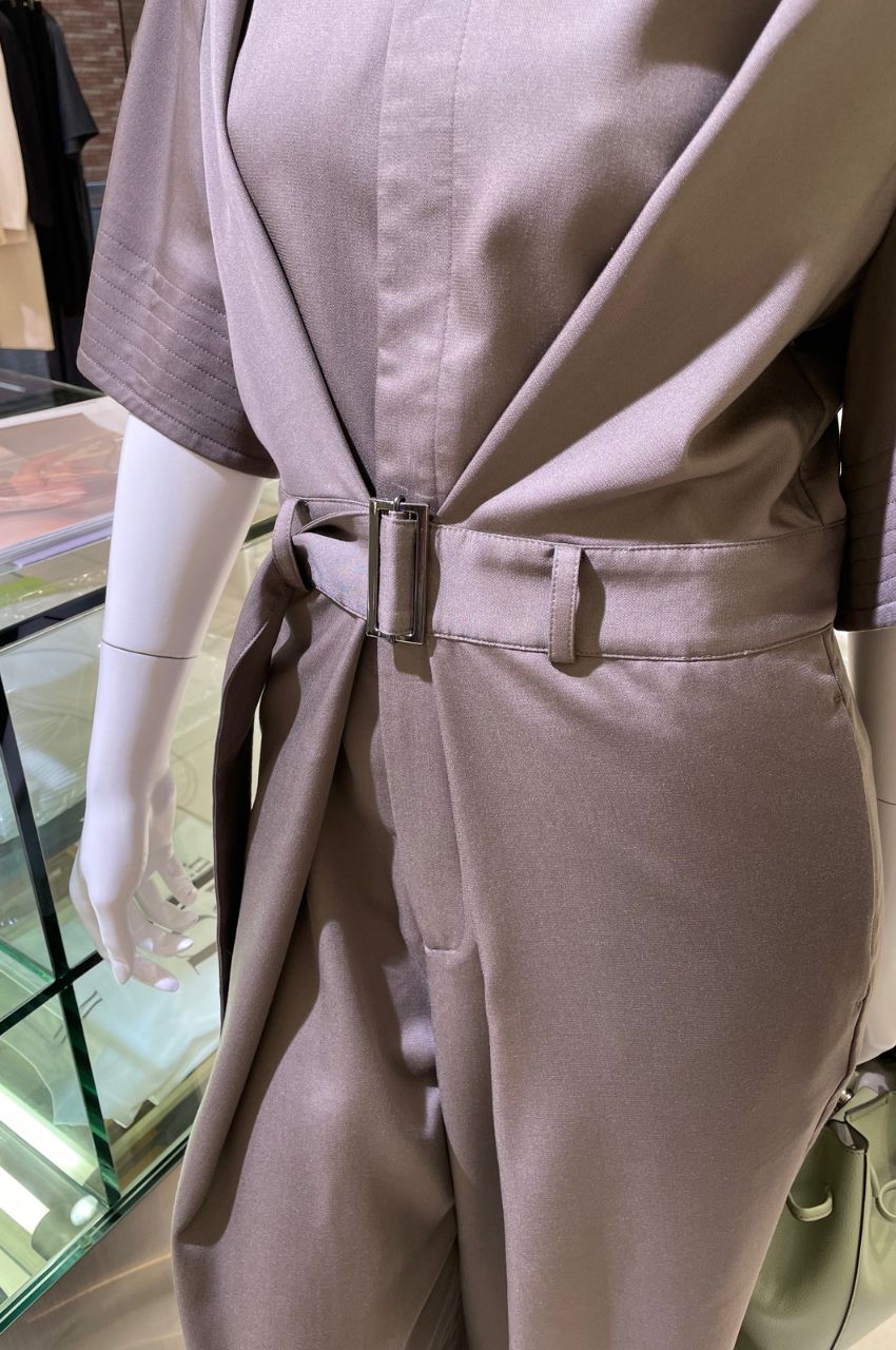 MIESROHE - タックデザインベルトオールインワン / ウォッシャブル