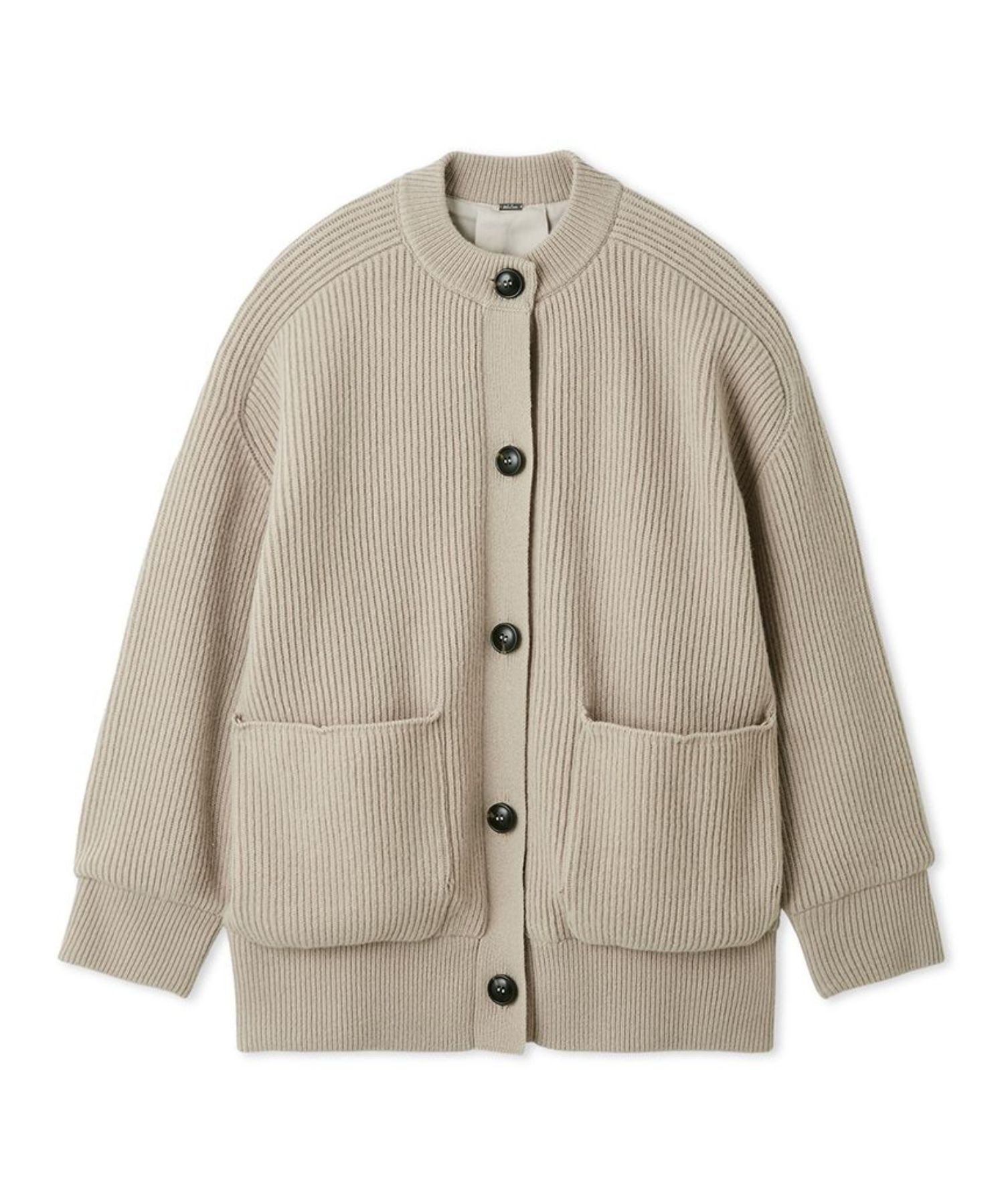 Mila Owen - 2WAYファーポケットMIXヤーンカーディガン ( IVR) 羊毛