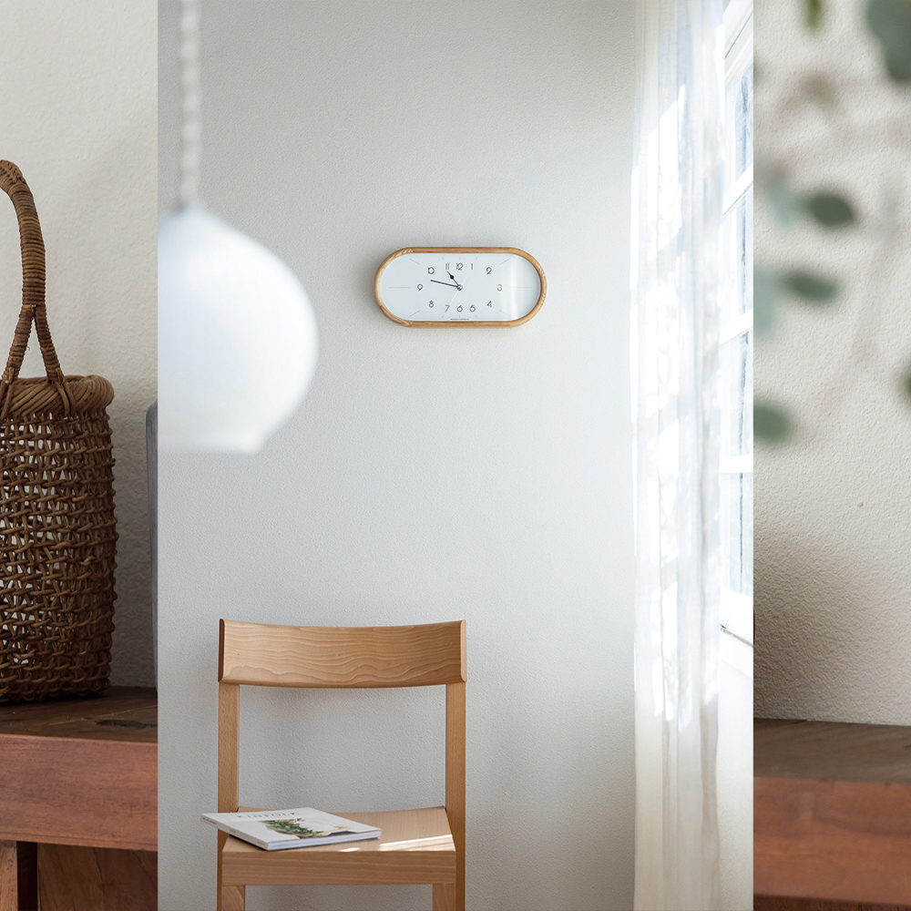 Curva（クルヴァ）ウォールクロック（ナチュラル） - 時計の通販