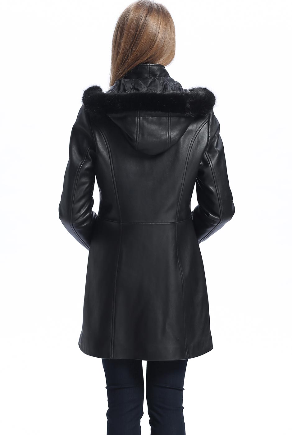 BGSD Women Irene Hooded Lambskin Leather Coat – Luxury Lane