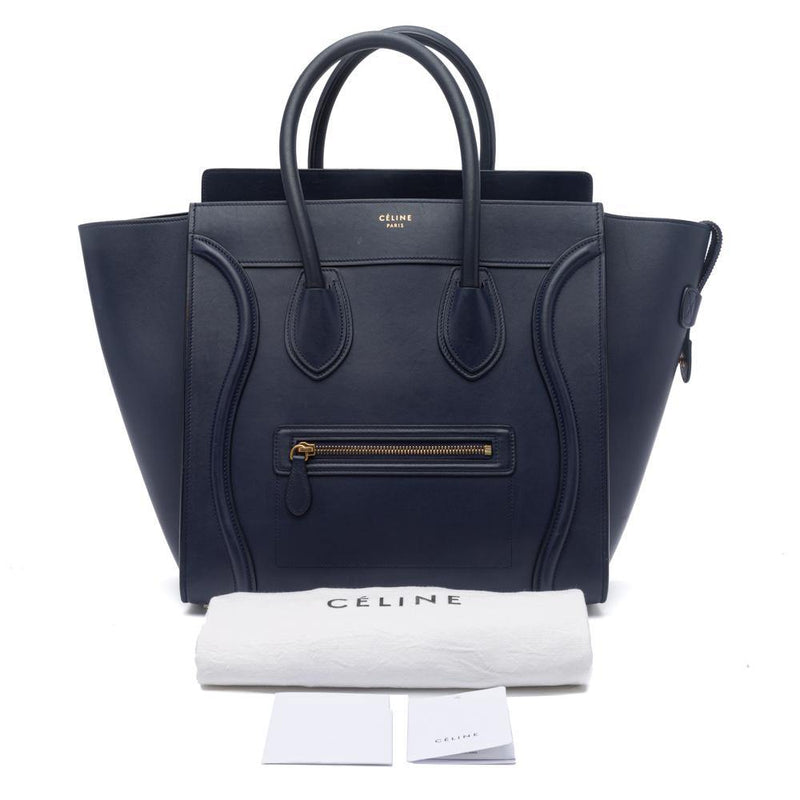 Celine Ink Blue Smooth Calfskin Mini Luggage Tote Bag