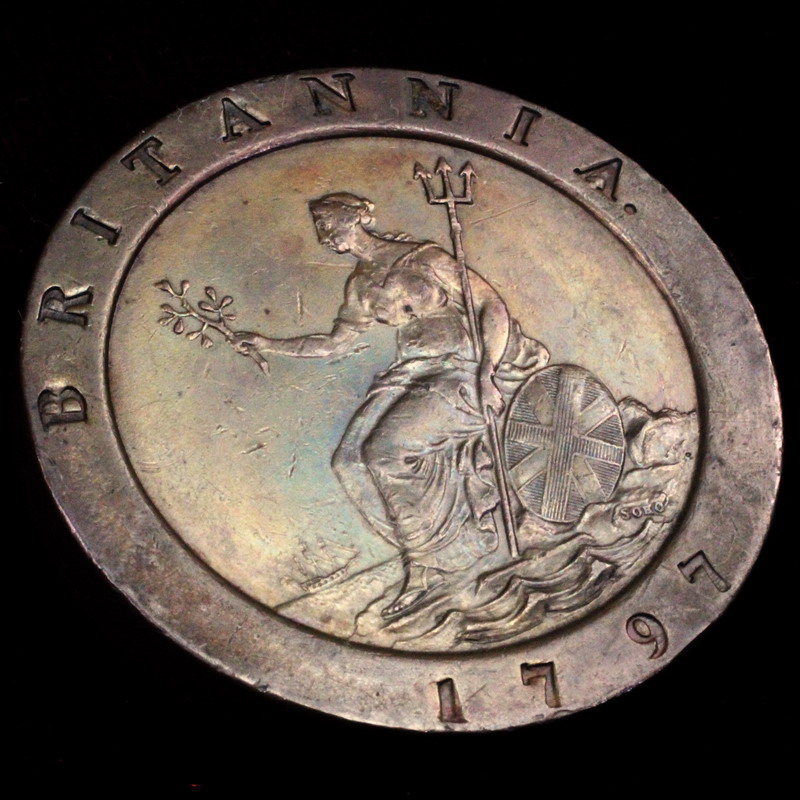 イギリス 1797年銘 2ペンス 大型銅貨 ジョージ3世 厚さ5mm超