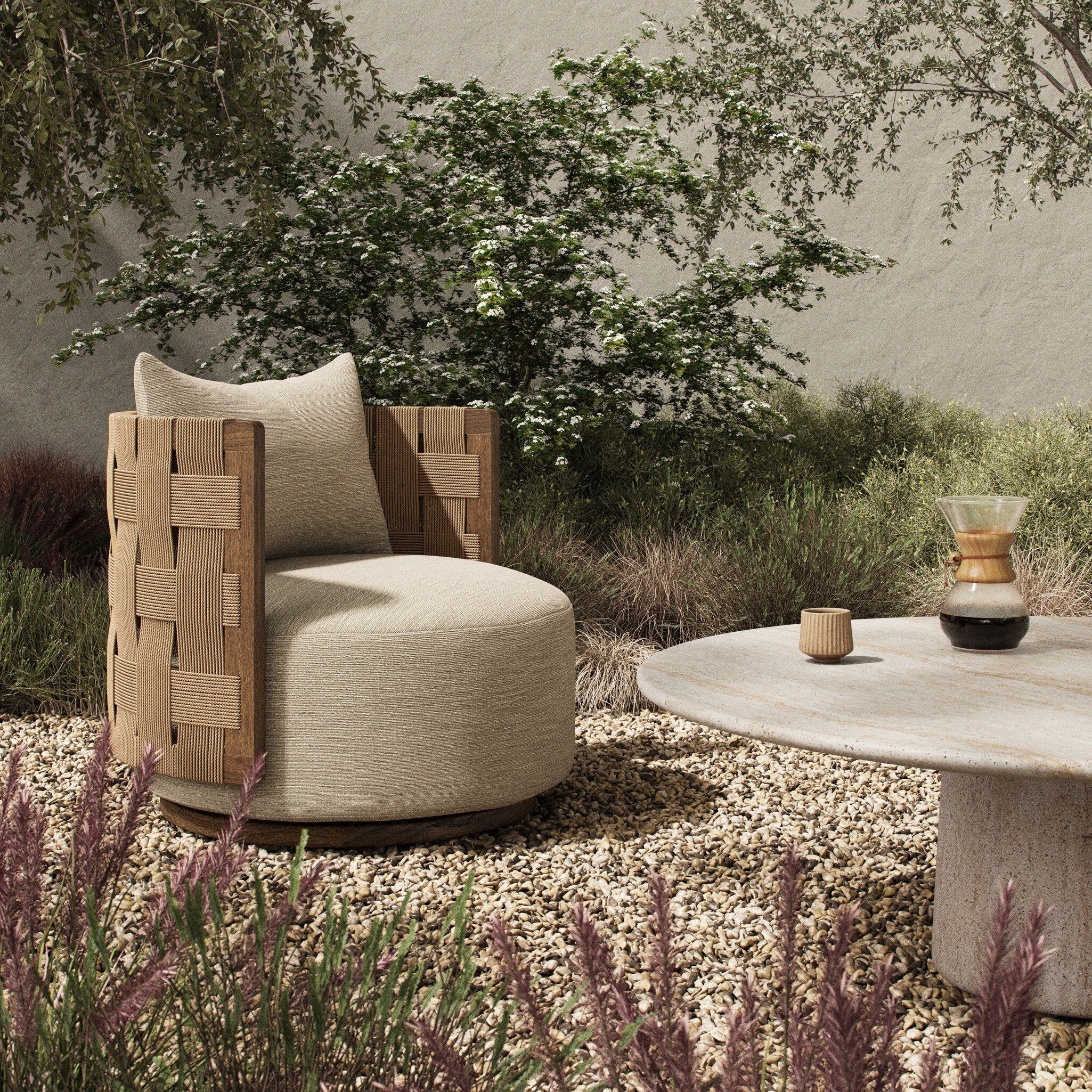 Burch Outdoor Chair in Casa Cream – Luna Furniture