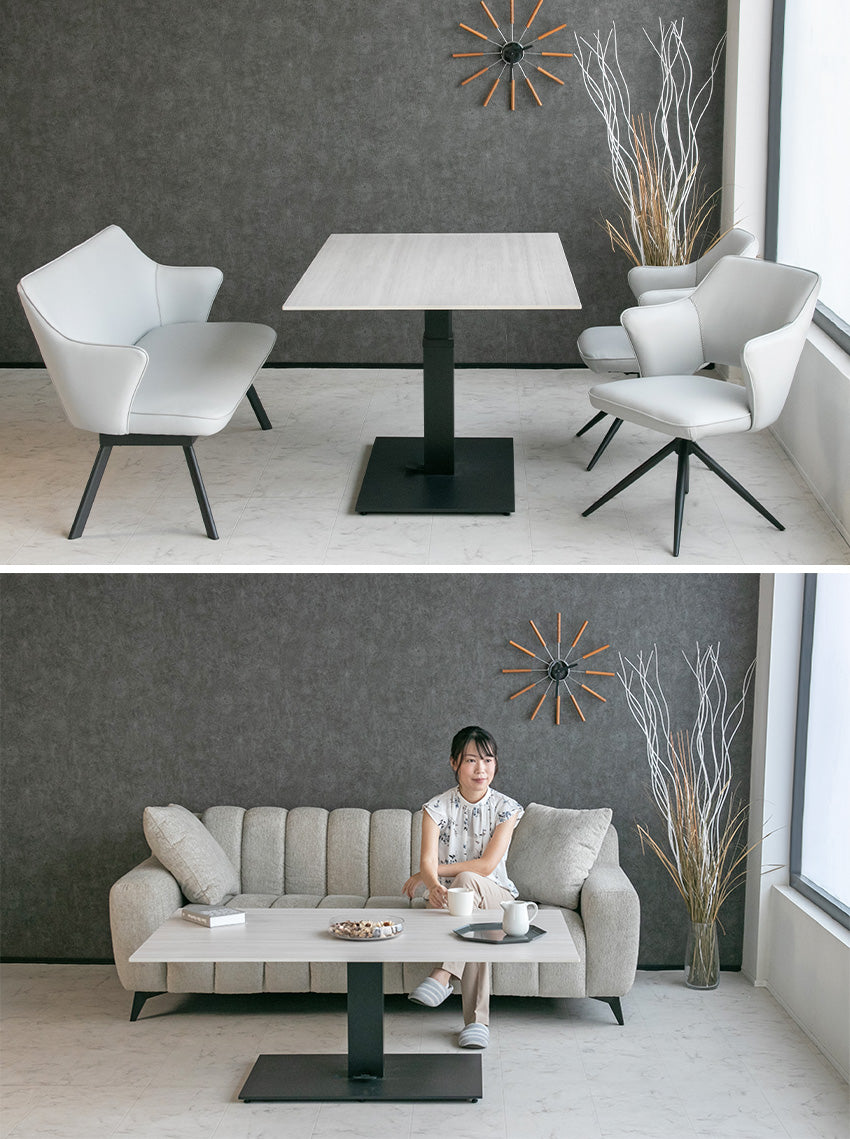 lushroom 昇降式テーブル 140×80cm セラミック ダイニング ミドル