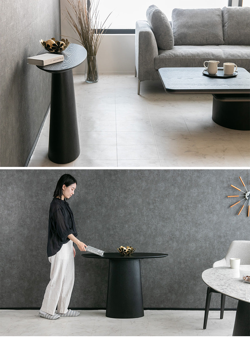 lushroom コンソールテーブル ブラックオーク 玄関棚 サイドテーブル