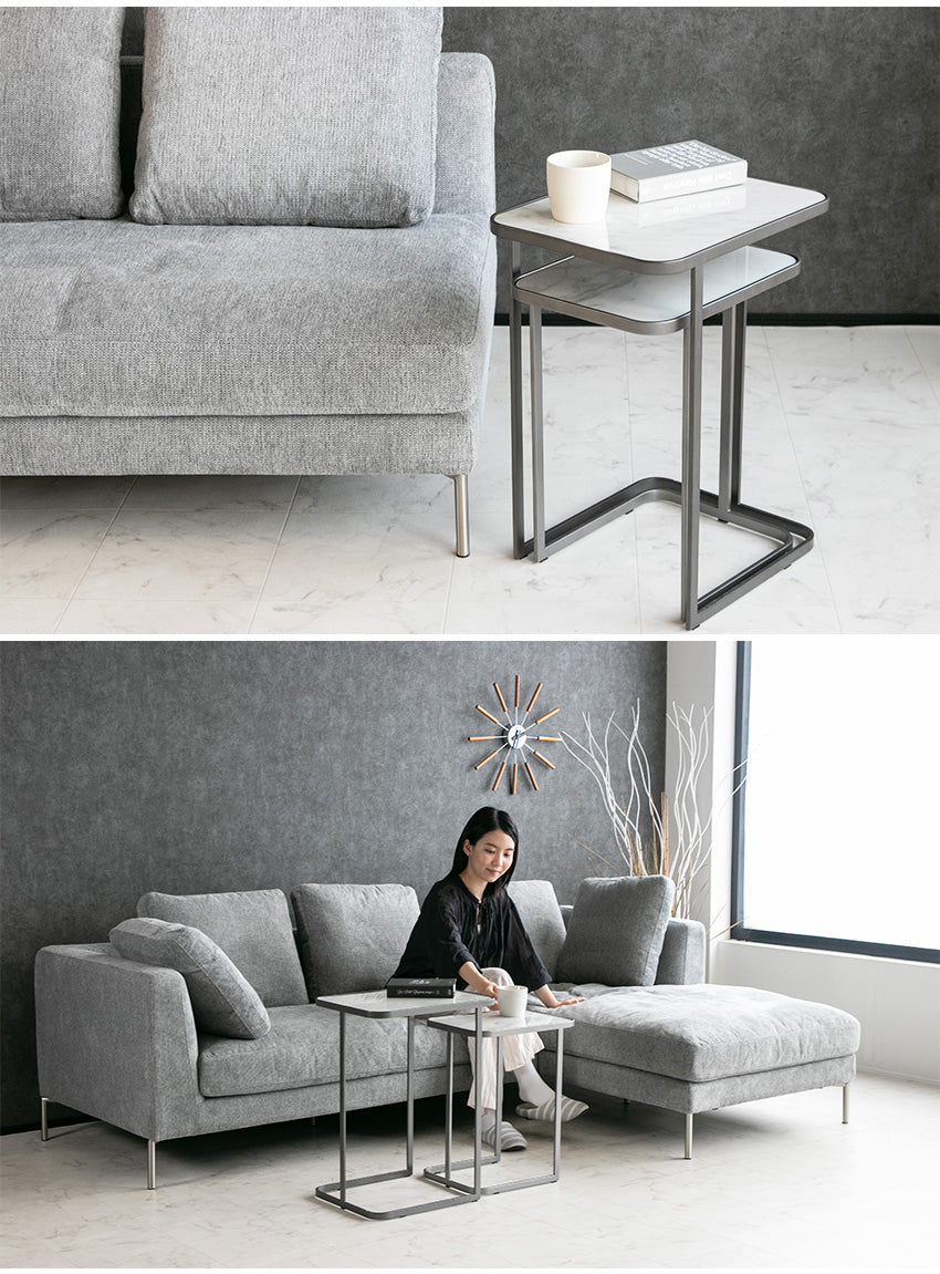 lushroom ネストテーブル セラミック 大理石柄 サイドテーブル