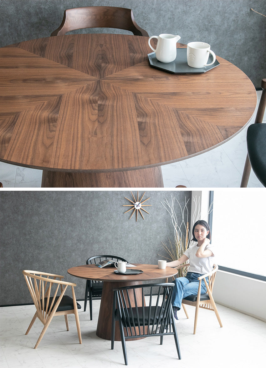 lushroom ダイニングテーブル 4人掛け 天然木 突板 ウォールナット