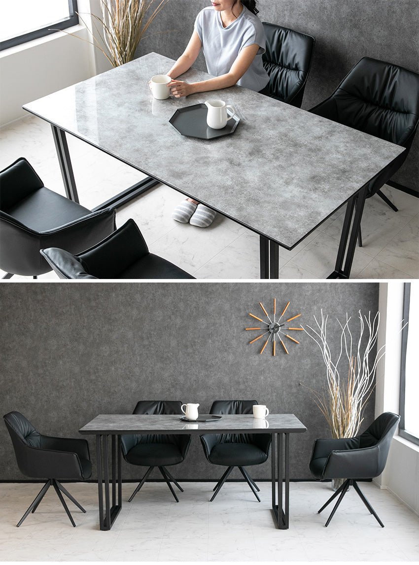 lushroom ダイニングテーブル 150×85cm 4人掛け 鏡面 国産強化ガラス