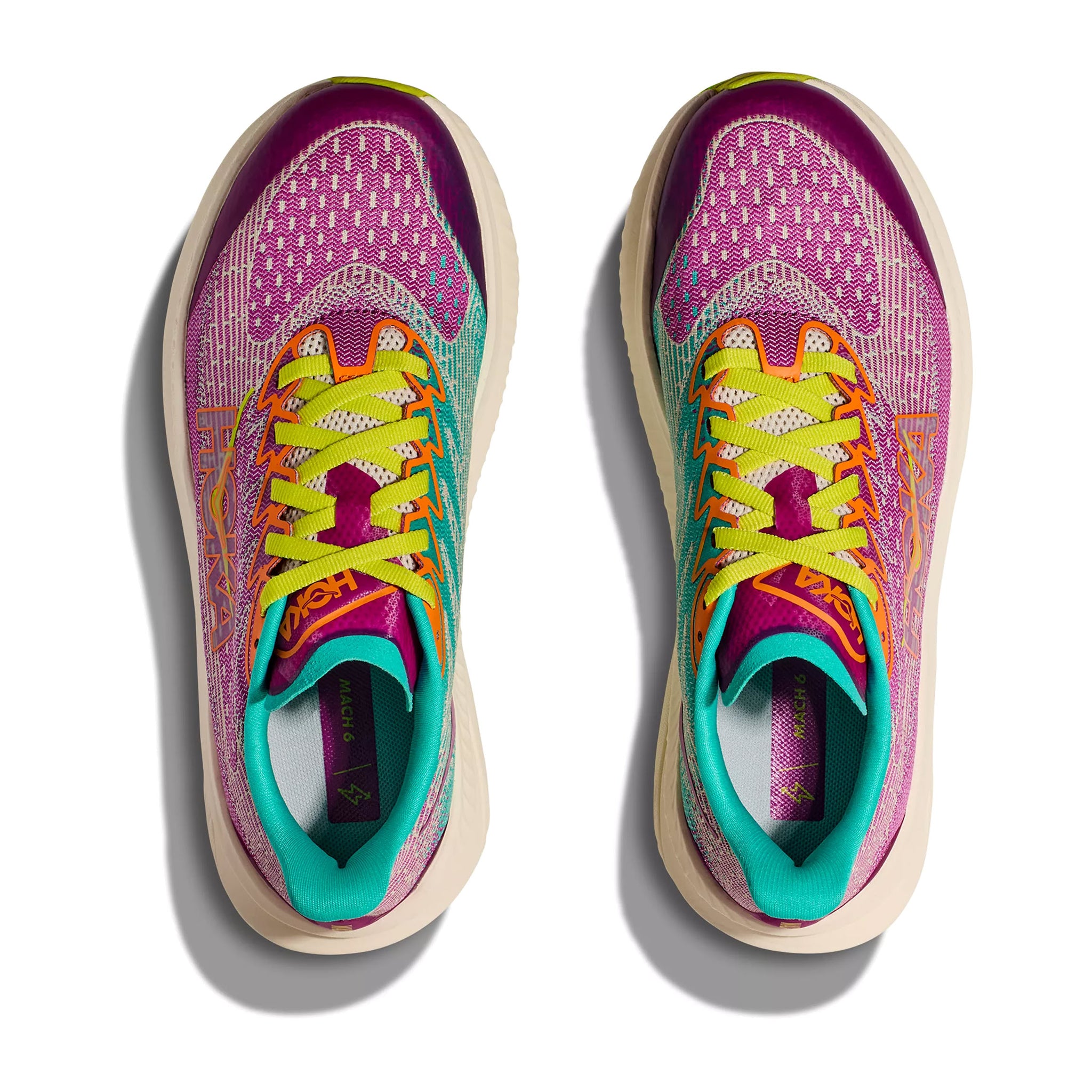 HOKA MACH 6 YOUTH FUCHSIA/ELECTRIC AQUA - KIDS - Lamey Wellehan Shoes
