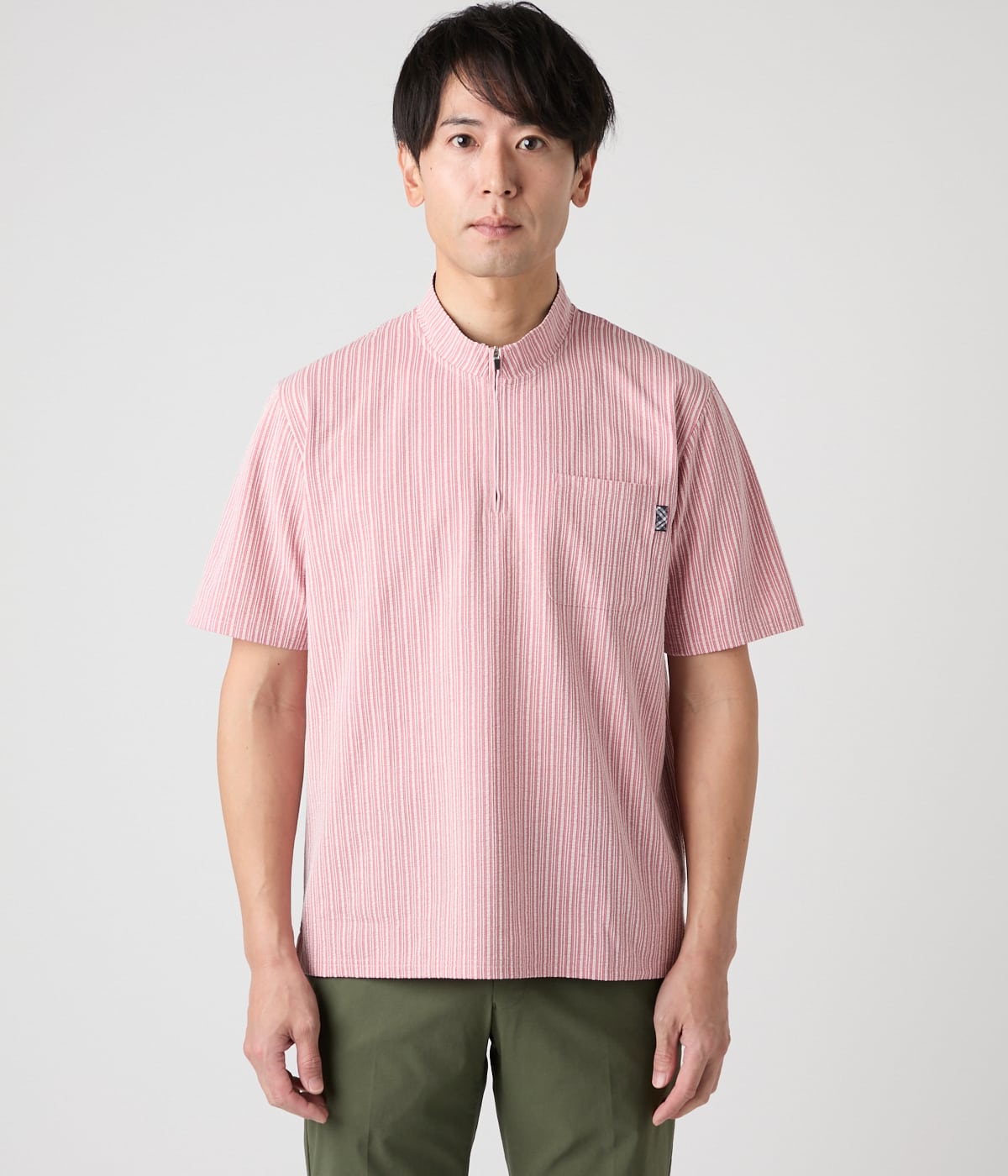 吸水速乾】COOL COMFORT サッカーストライプ ハーフジップ スタンド