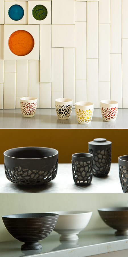 cyaco新品 陶器 陶芸作家 浅鉢2個 453 cyaco新品 陶器 陶芸作家 浅鉢2