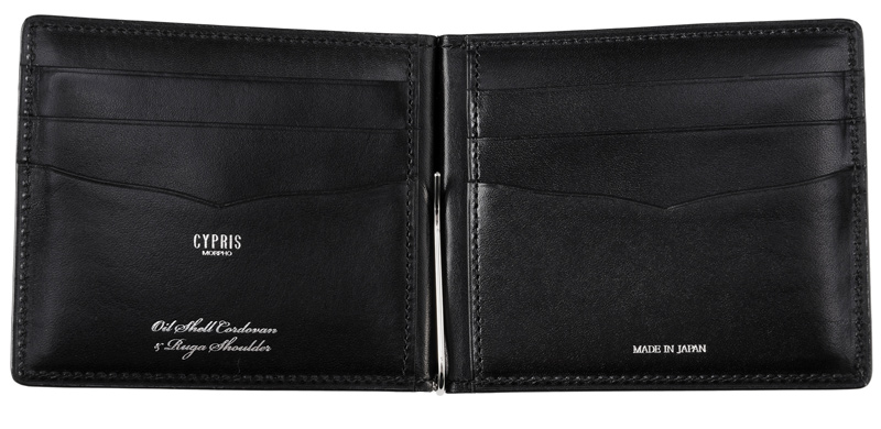 キプリス】札ばさみ/マネークリップ□オイルシェルコードバン＆ルーガ