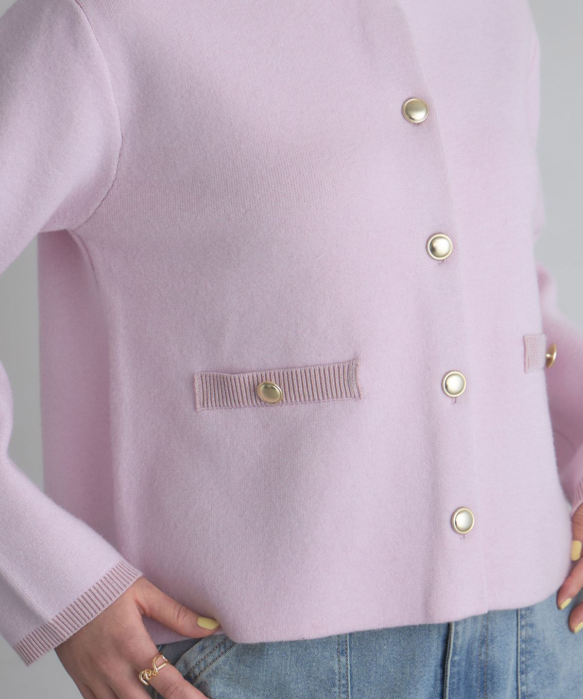 美香さん着用】ゴールドボタンニットジャケット