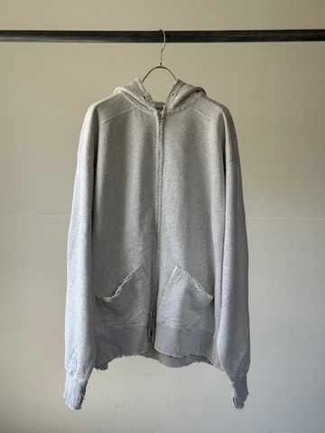 ANCELLM（アンセルム） CRASH ZIP HOODIE（HEATHER WHITE) s.t.c｜洋服