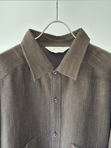 ANCELLM（アンセルム） MELANGE WOOL OVER WORK SHIRT(BROWN) s.t.c