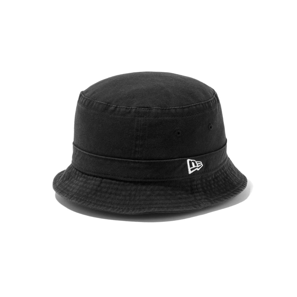 バケット02 ベーシック ウォッシュドコットン ブラック × ホワイト