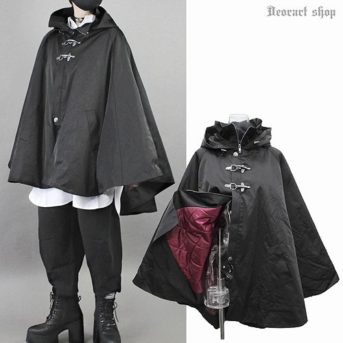 ファイヤーマンバックル フード付 マントコート (M) DRT2597-BW