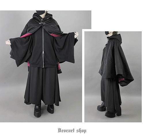 ファイヤーマンバックル フード付 マントコート (M) DRT2597-BW