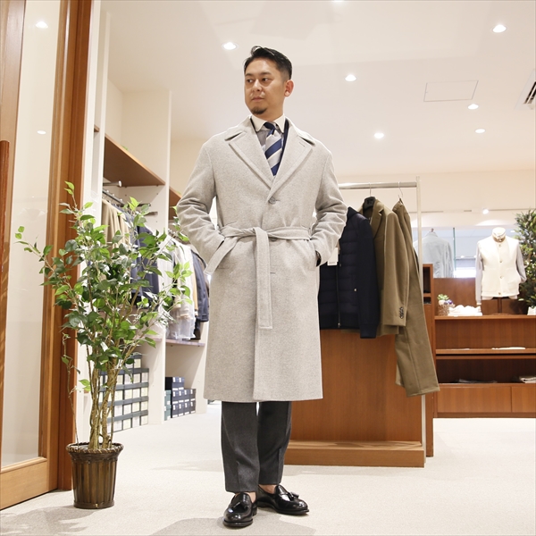 Hevo イーヴォ [秋冬] ウールナイロン シングルベルテッドコート