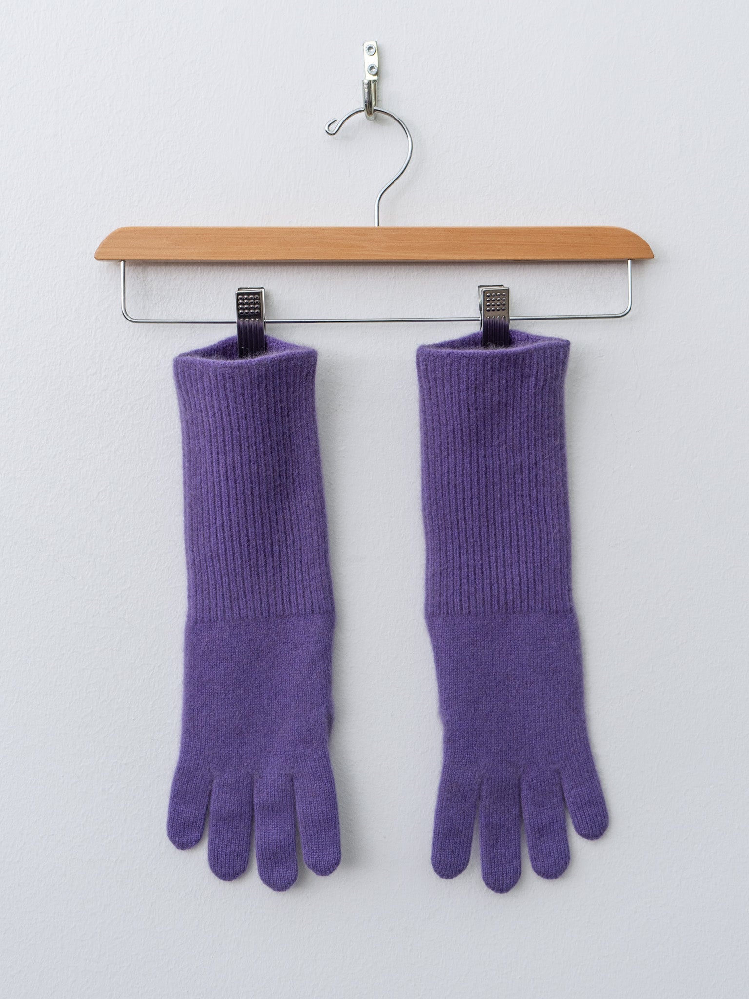 Namu Shop - Auralee Baby Cashmere Knit Long Gloves - Purple