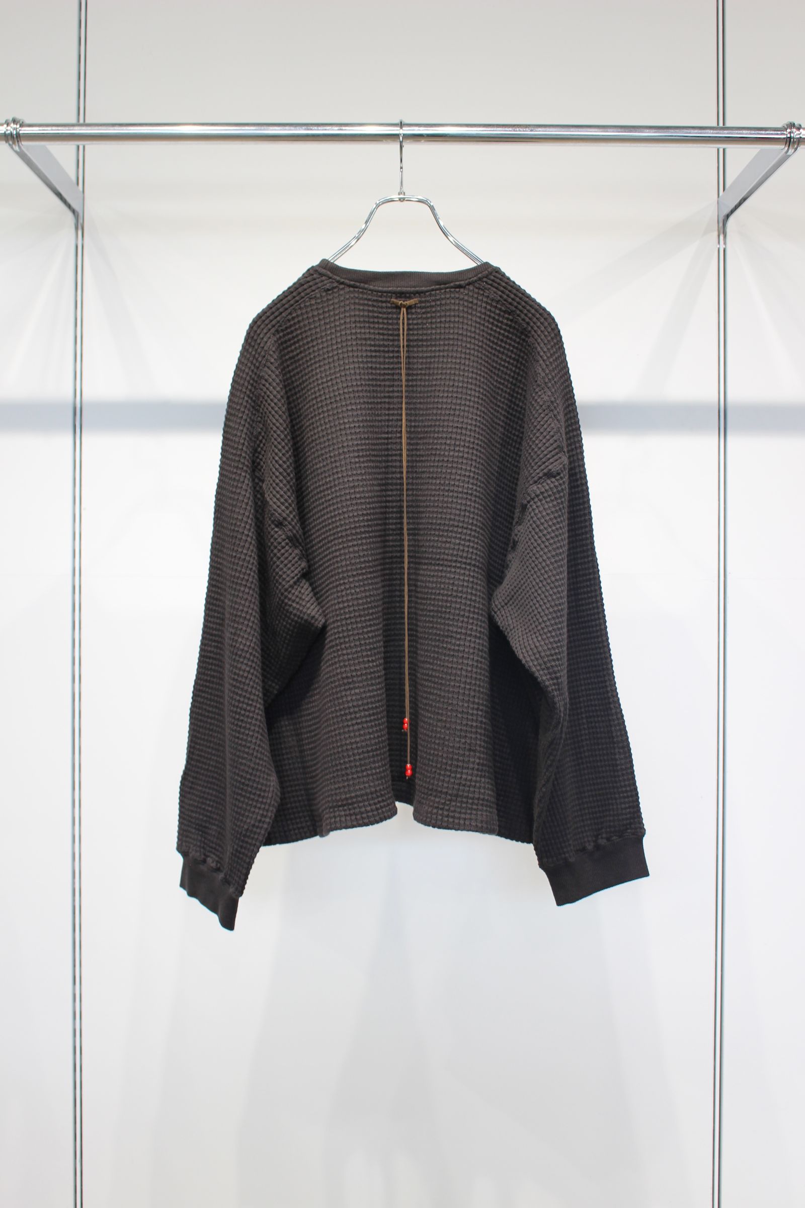 ANCELLM - HEAVY WAFFLE OVER LS | BLACK | ヘビーワッフル | NapsNote