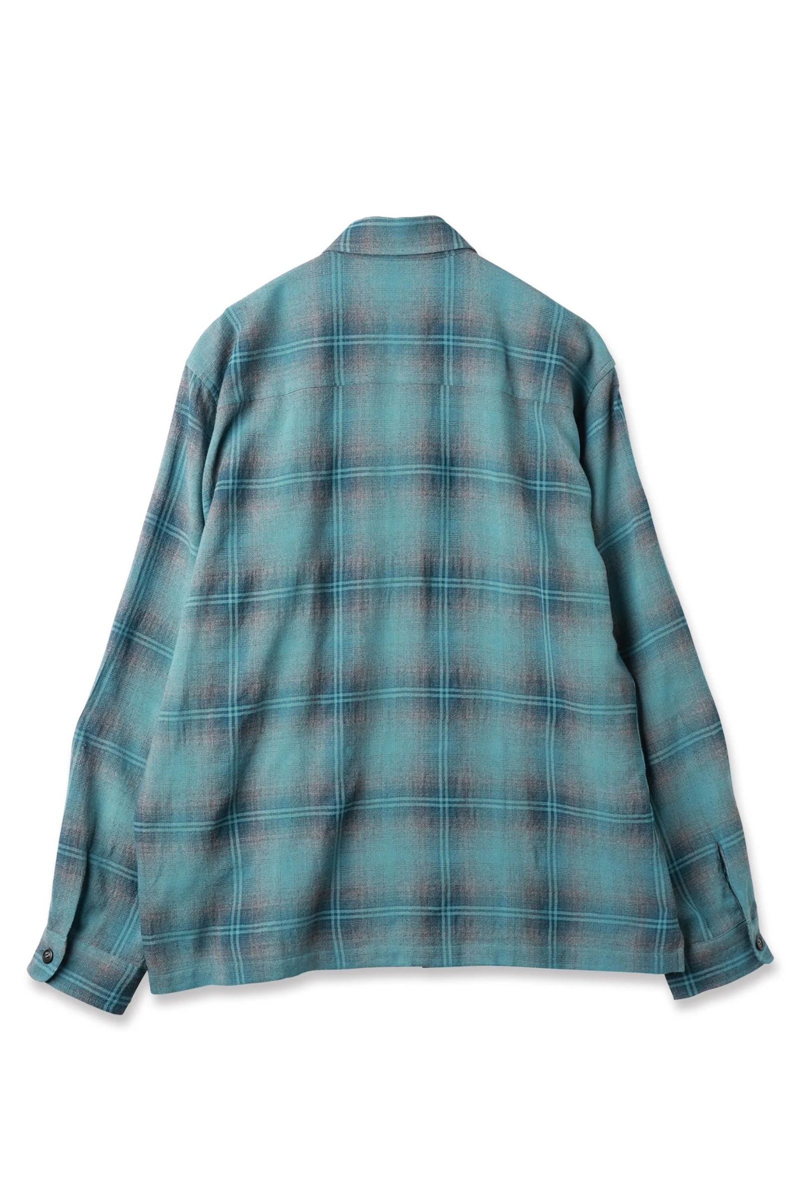 JIEDA - OMBRE CHECK ZIP SHIRT | GREEN | ジップシャツ | NapsNote