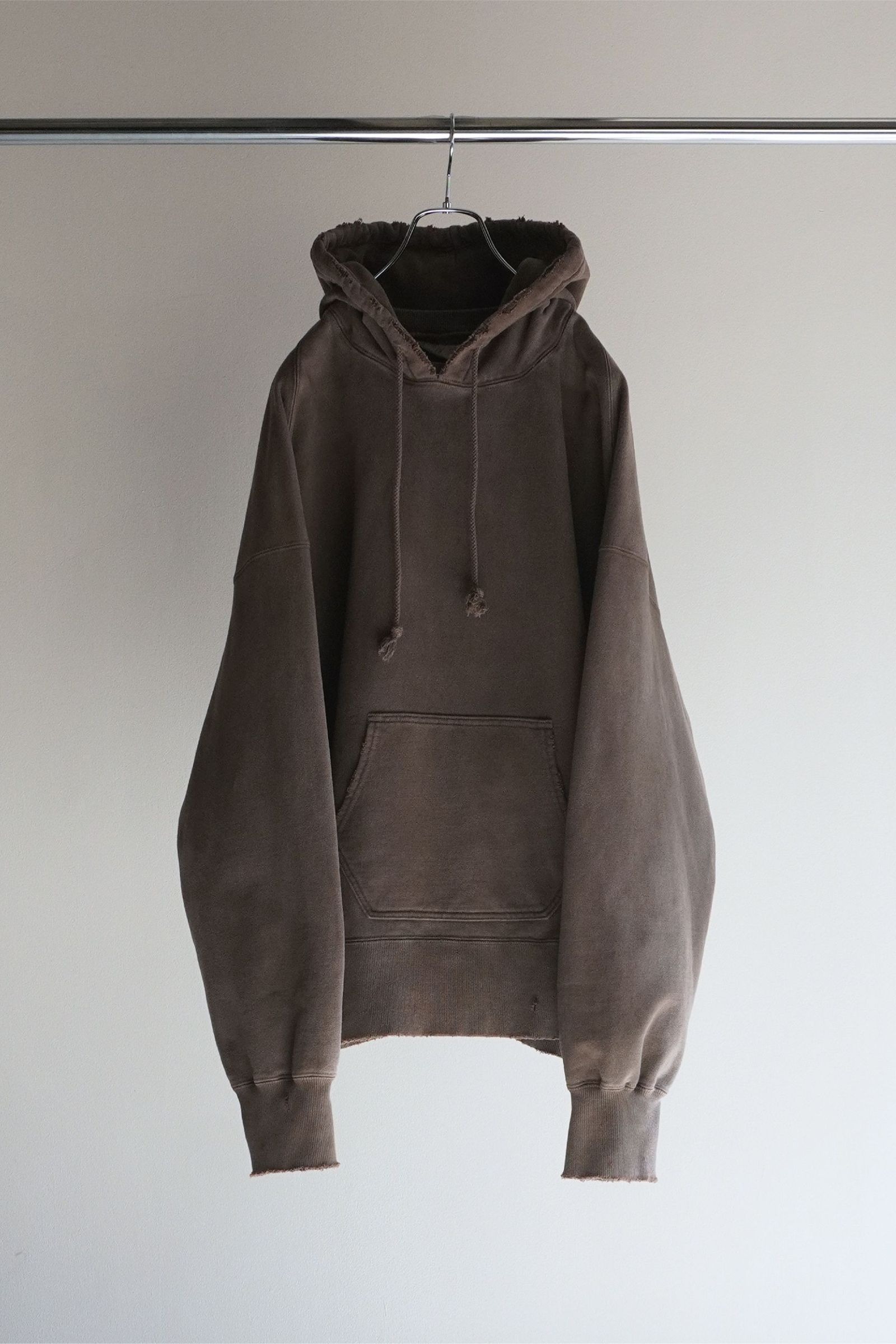 ANCELLM - DYED DAMAGE HOODIE | CHOCOLATE | パーカー | NapsNote