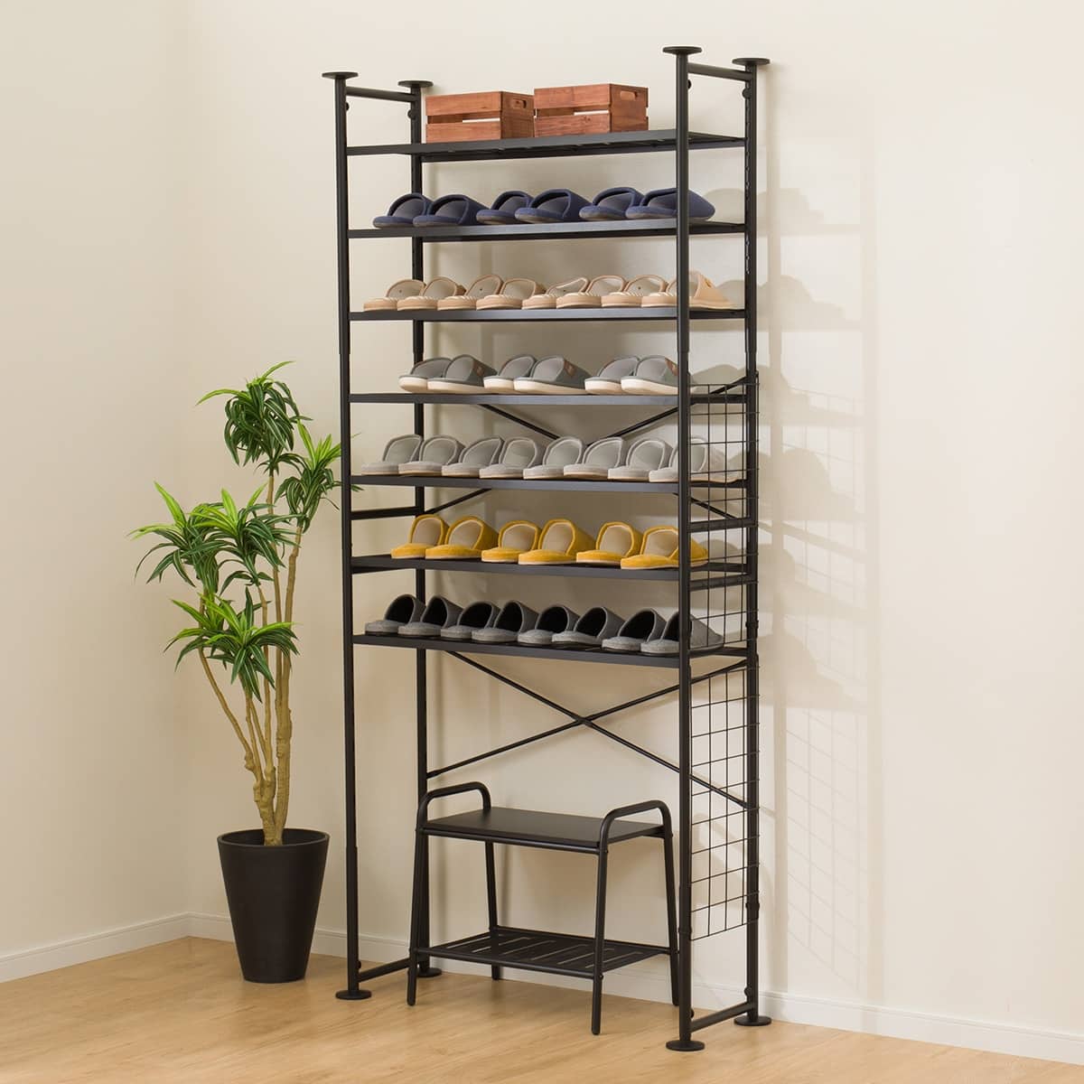 突っ張りシューズラック(BN701 BK) | ニトリネット【公式】 家具