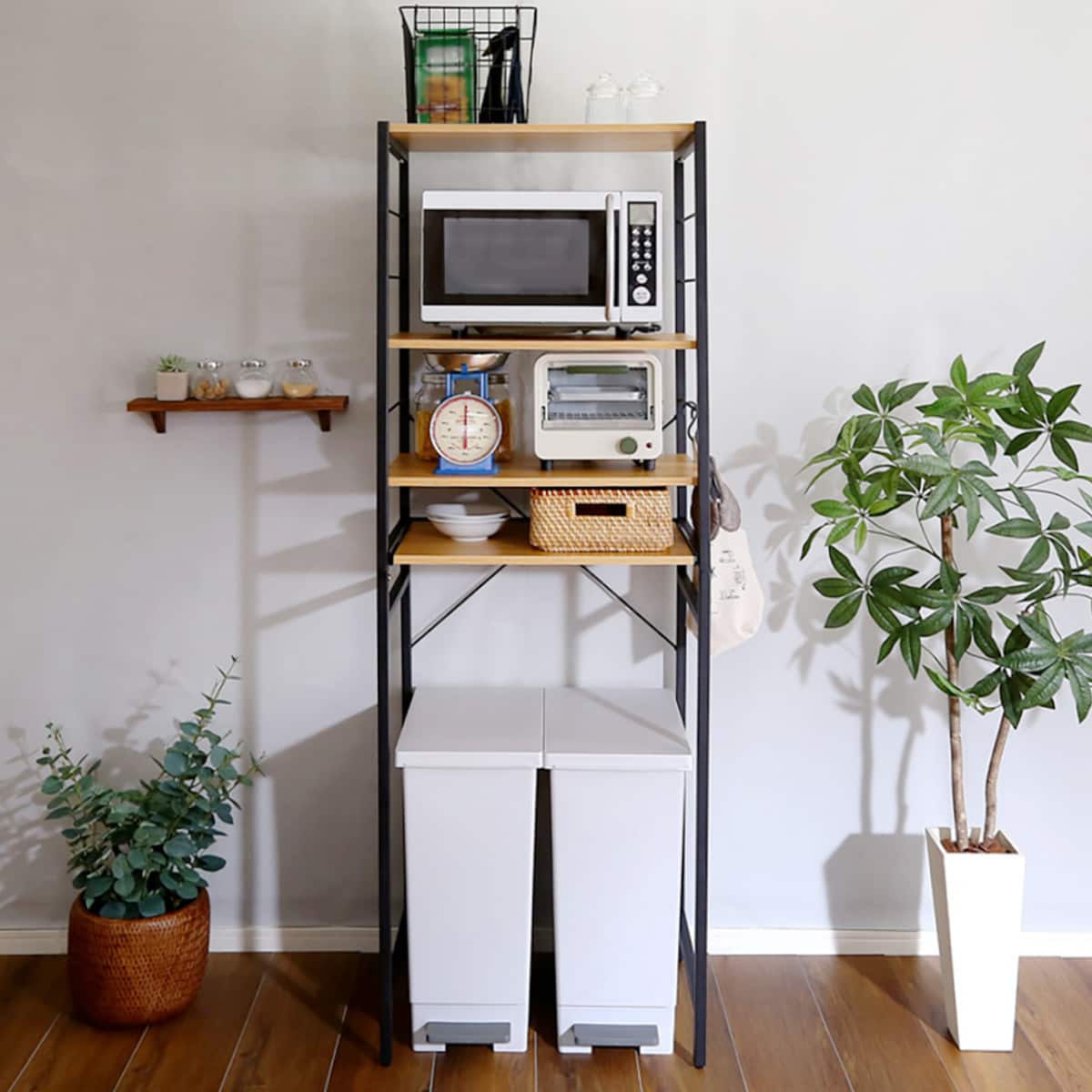 ヴィンテージテイストのゴミ箱上レンジラック (NA) | ニトリネット