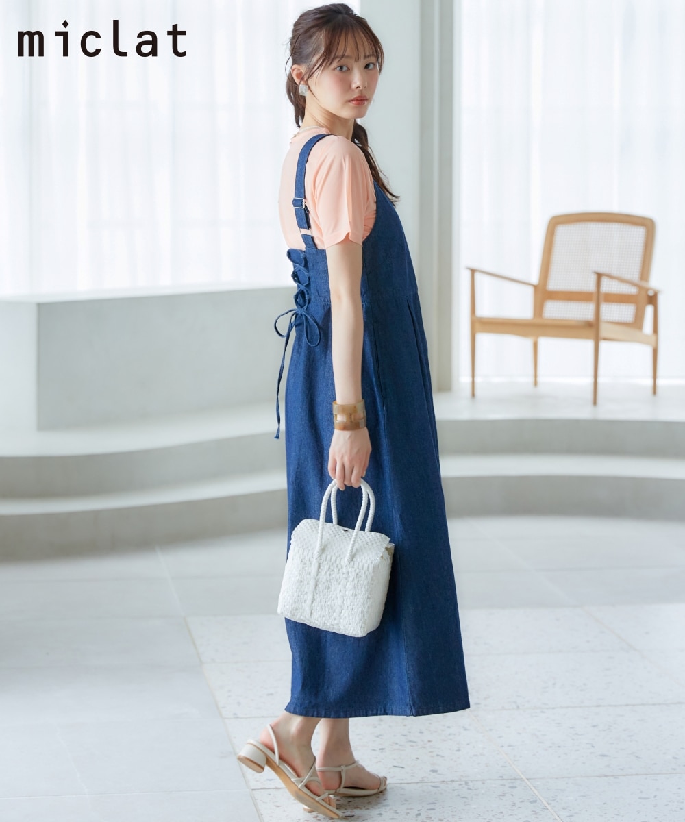 大きいサイズ フロントジップデニムジャンパースカート miclat 通販