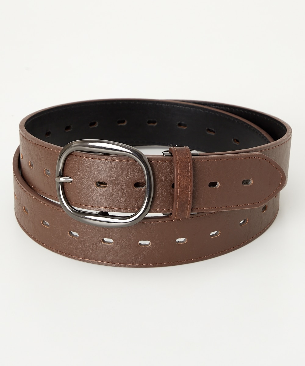 ブラックニッケルラウンド バックル 4cm幅カジュアルベルト（選べる3