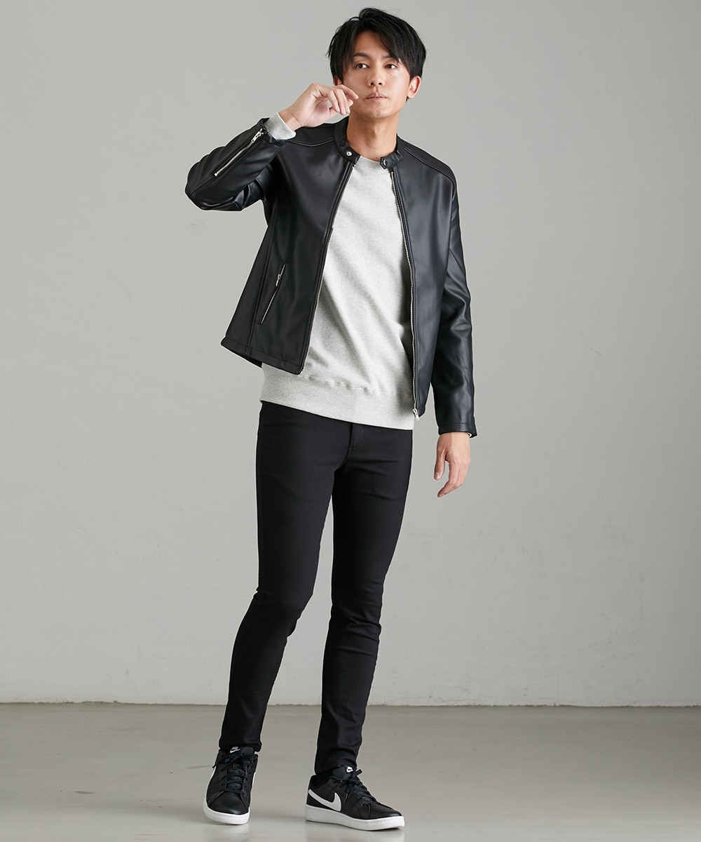 PUレザーシングルライダースジャケット 通販【ニッセン】