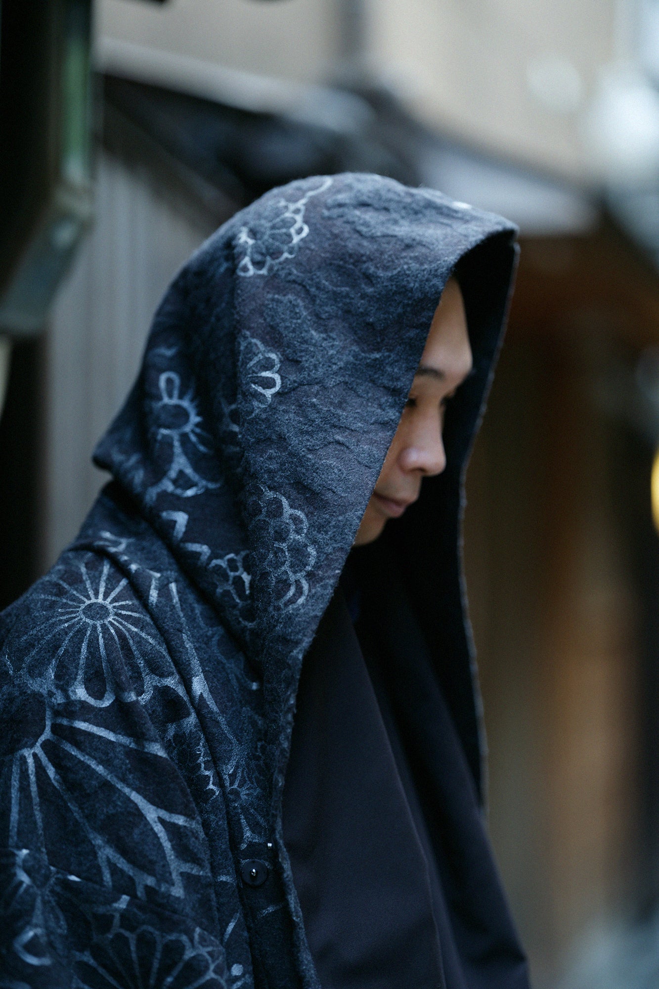 ウールジャカール 頭巾外套（ずきんがいとう） 袷（あわせ）2.0／金襴