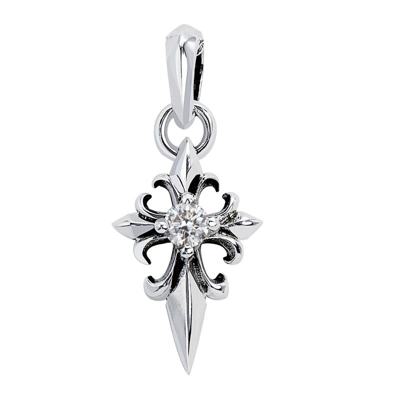 ペンダントトップ ネックレス クロス キュービックジルコニア シルバー925
