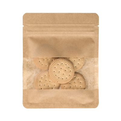 チャック付クラフト平袋 窓付 120×150: 袋・ラミネート袋｜包装資材