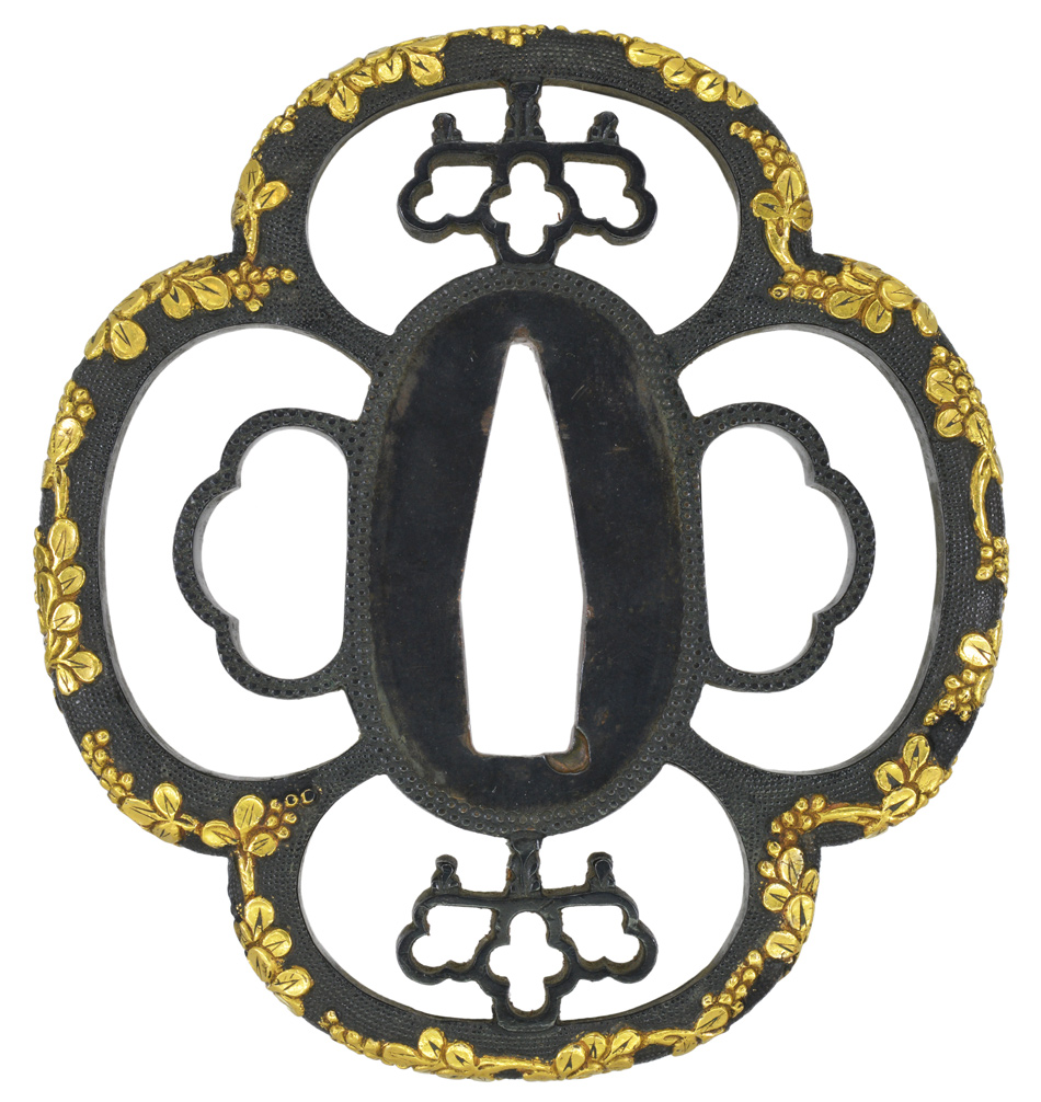 鍔 細工唐銅銀象嵌狼 紋鍔 刀装具 真剣 居合い 侍 桐箱入 【公式通販】