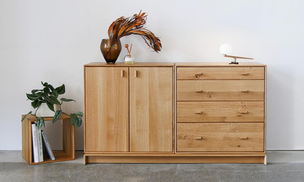 収納ボックス 中仕切付1/2 / キバコ日進木工（にっしんもっこう