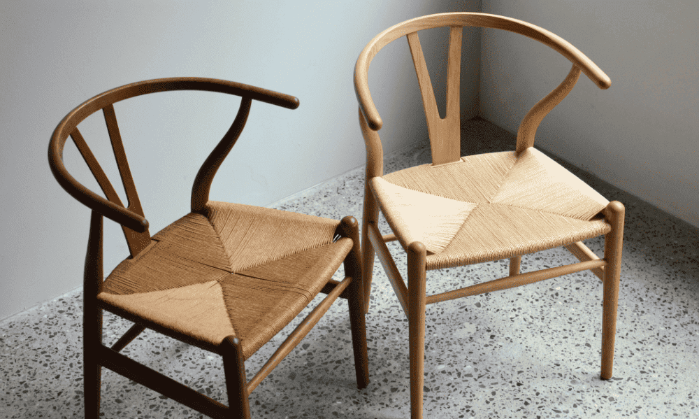 Yチェア CH24 SH43cm / ウォルナット材 オイル仕上げ ブラックペーパー