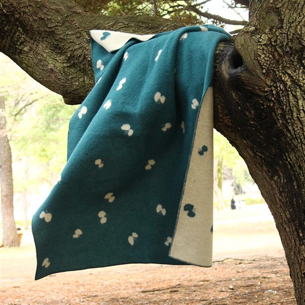 ウール シングルブランケット 130×180cm / CHOUCHO ブルーグリーン