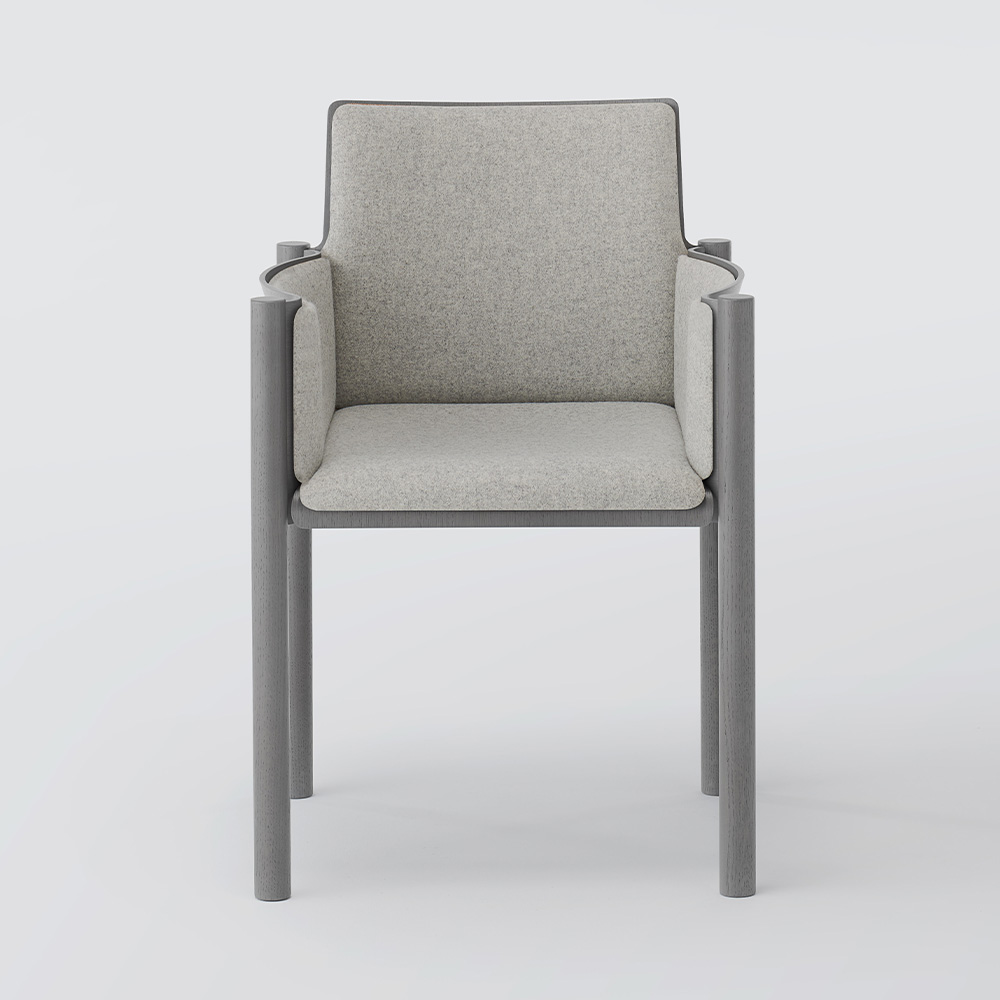 Kawara アームチェア T-BY グレー/ Divina Melange4010 120 オーク