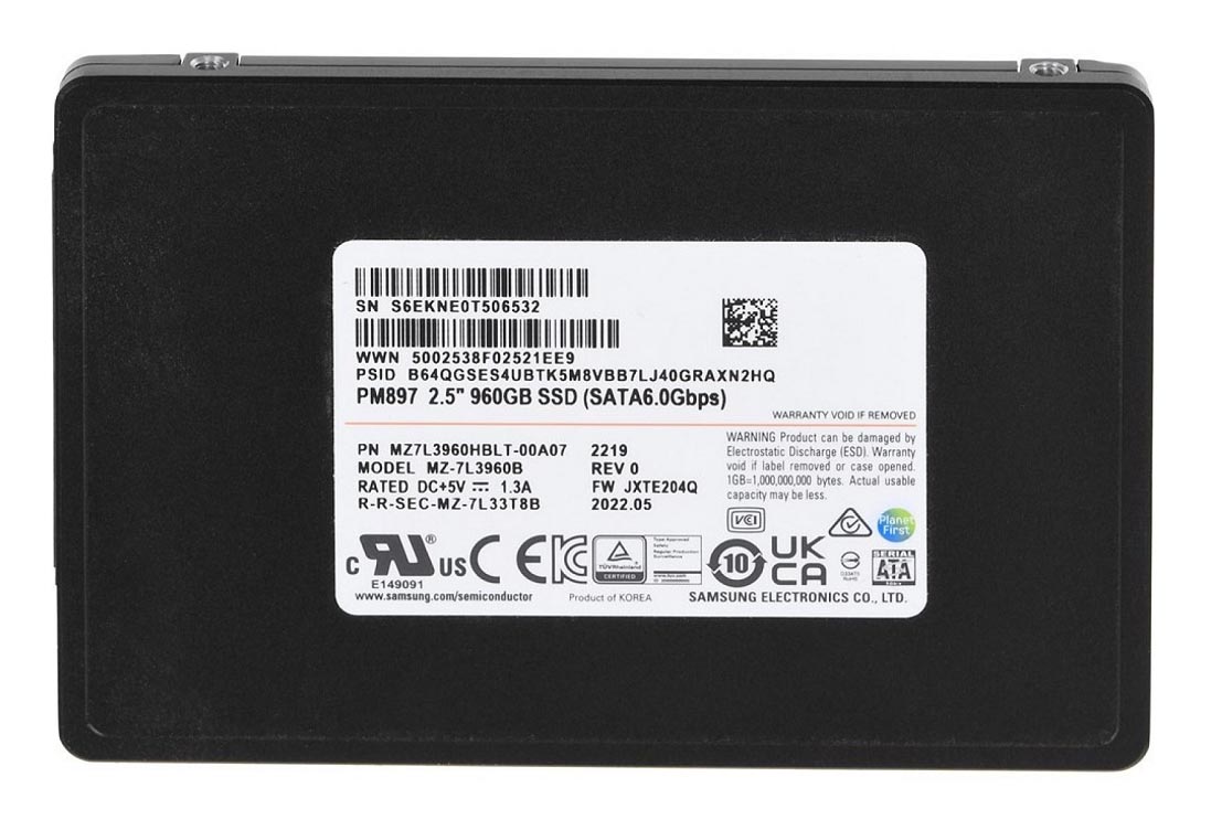 SAMSUNG MZ7KM960HMJP-00005 SM863a 960gb SATA 6Gbps 2.5Inch SSD