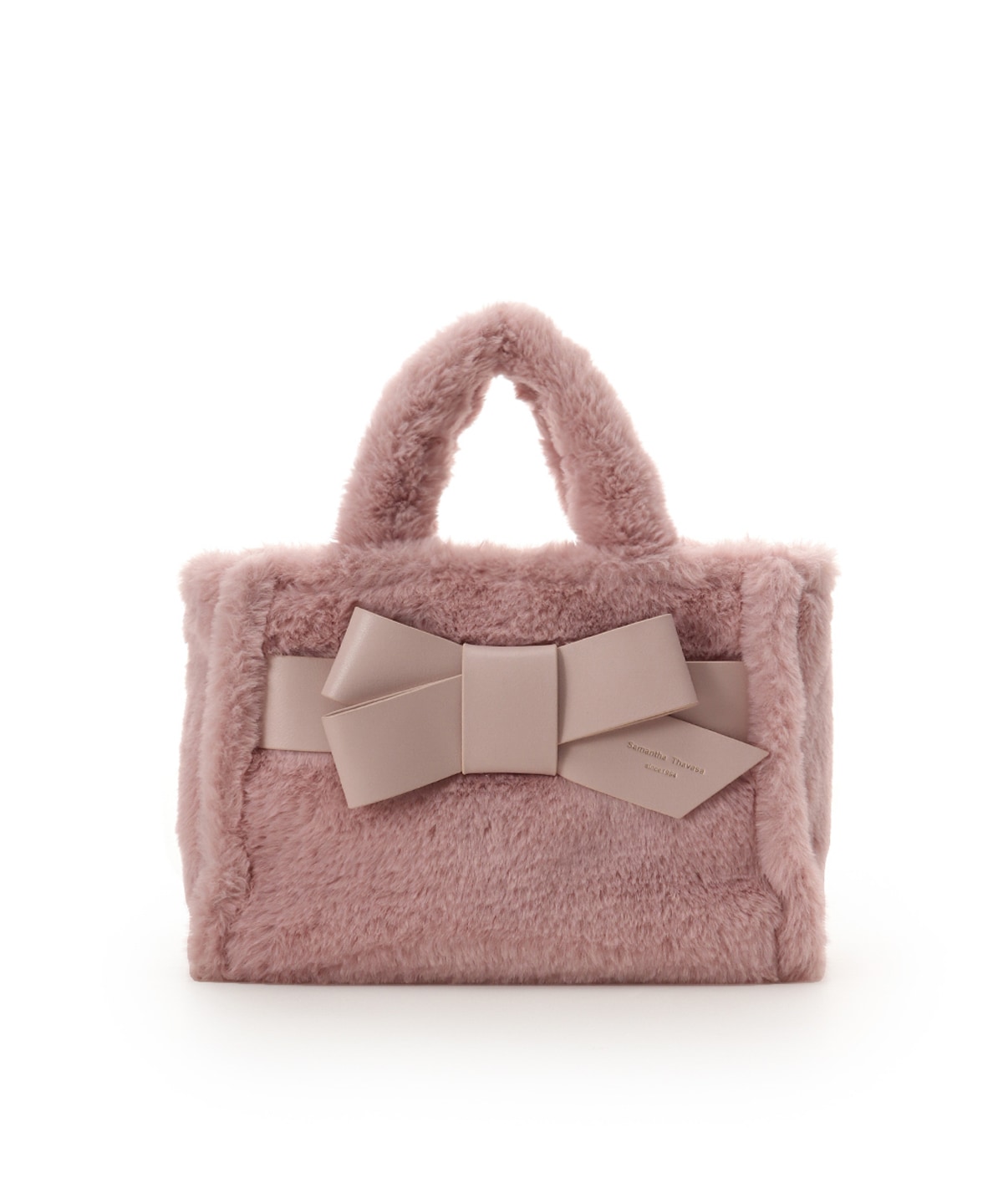 ワンポイントリボン ファーバッグ(FREE ピンクベージュ): Samantha