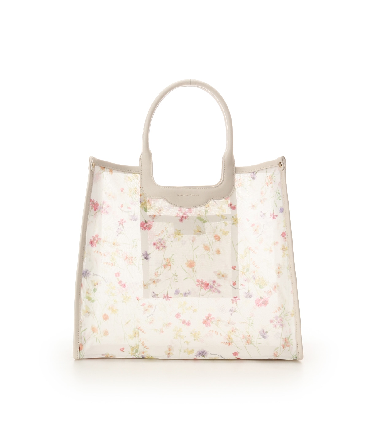 フラワーモチーフチュール トートバッグ(FREE オフホワイト): Samantha