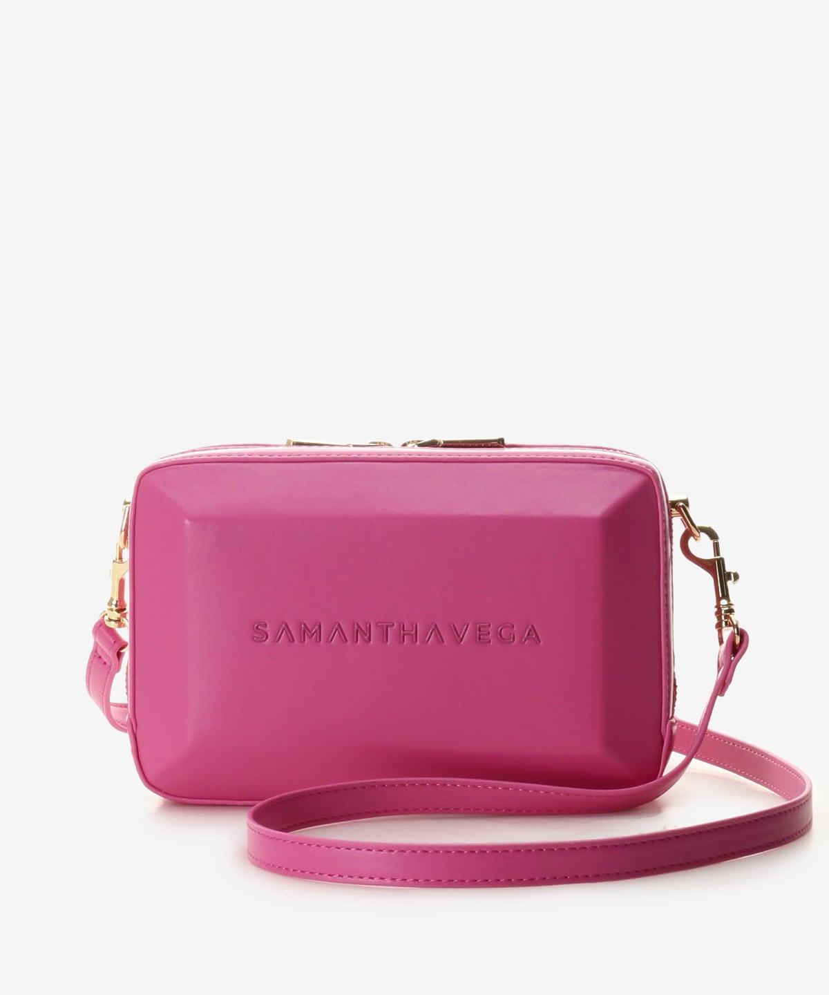 スクエアストーンショルダーバッグ(FREE フューシャピンク