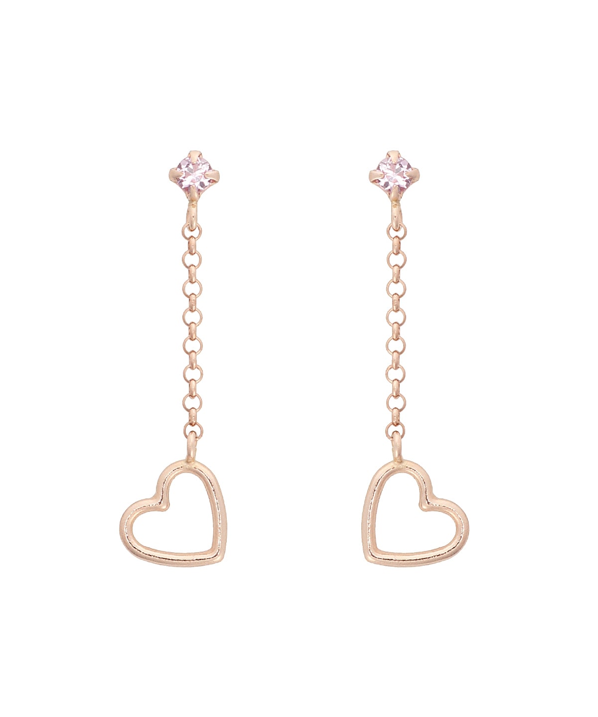 K10 PG チェーンハートピアス≪9月 誕生石≫(FREE K10PG): Samantha