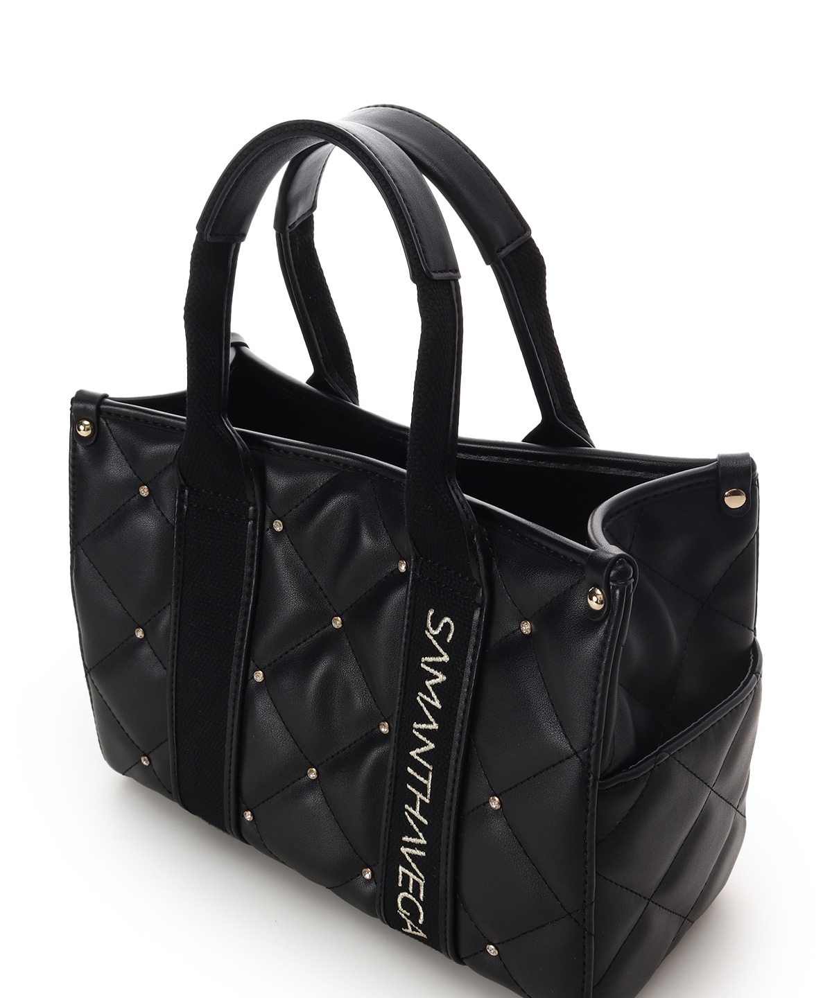 ロゴテープビジューハンドバッグ(FREE ブラック): SAMANTHAVEGA