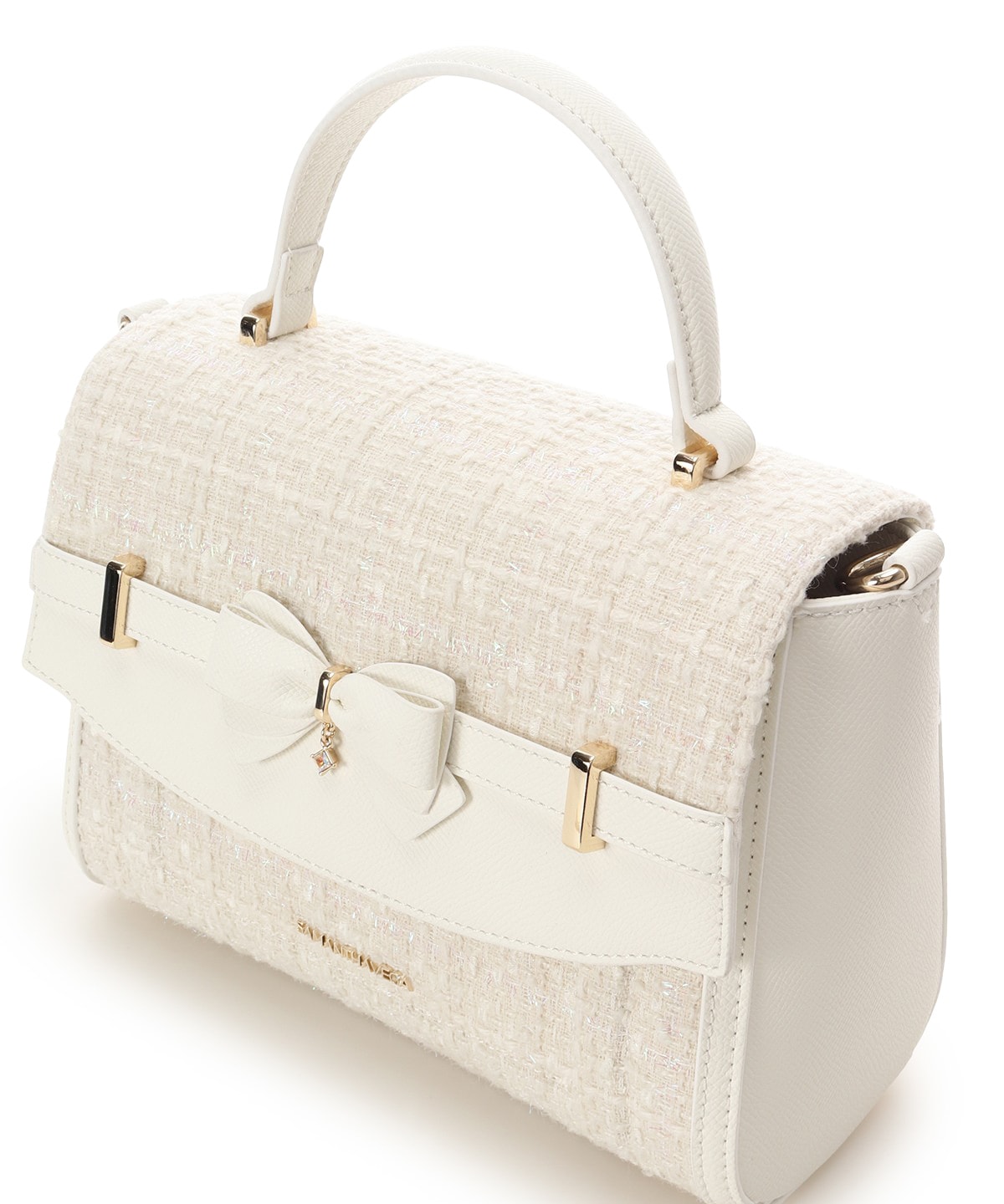 新色ツイードアクセントリボンショルダーバッグ(FREE ホワイト