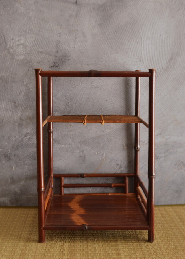 綾瀬棚 煎茶道 煎茶 茶器 棚 黒竹 古竹